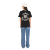 T-shirt femme col rond avec imprimé devant et dos Rose