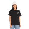 T-shirt femme col rond avec imprimé devant et dos Rose