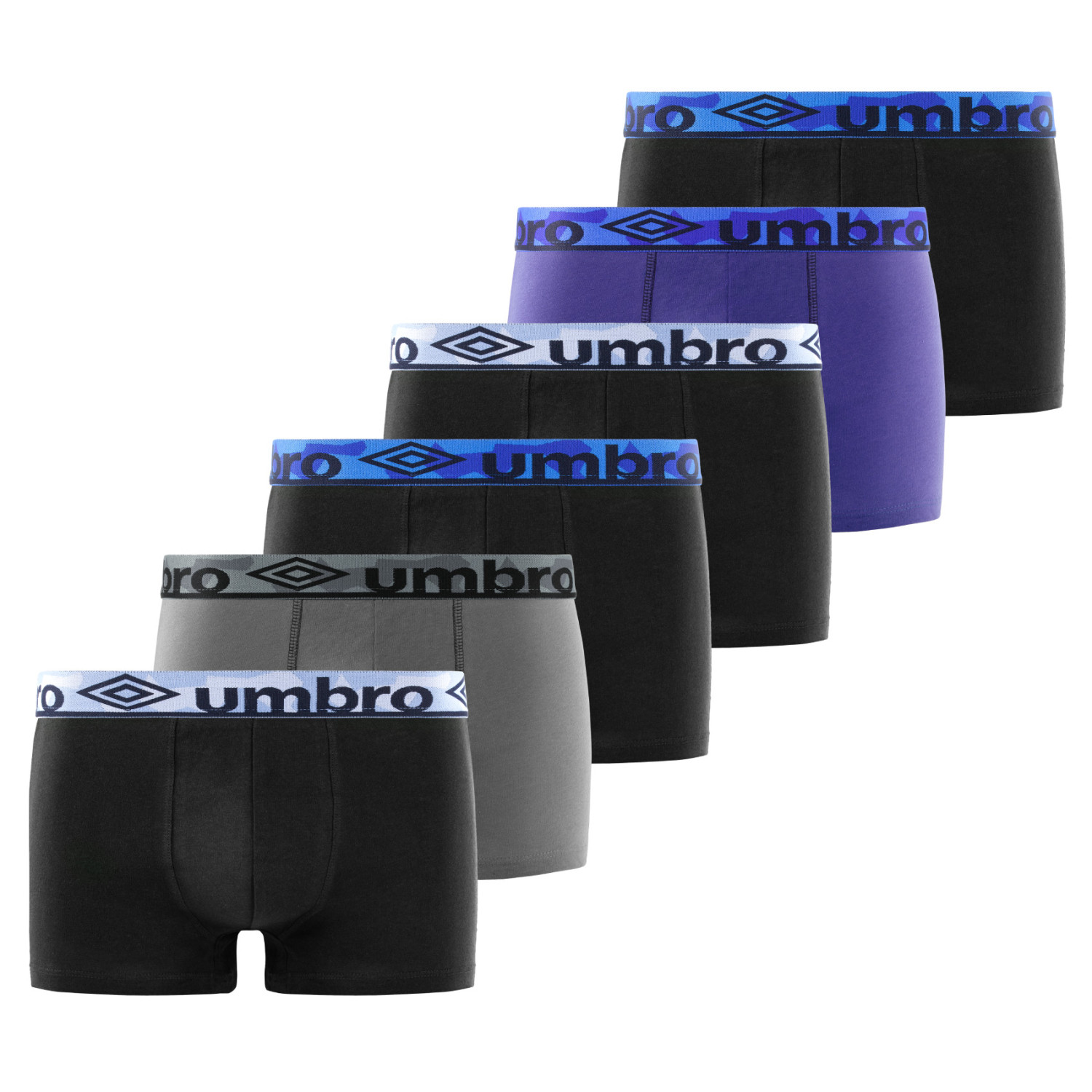 Lot de 6 boxers homme en coton ceinture subli Force