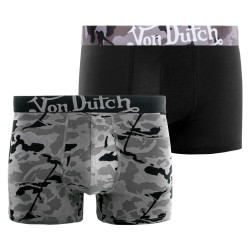 Lot de 2 boxers homme en coton imprimé et uni Concrete