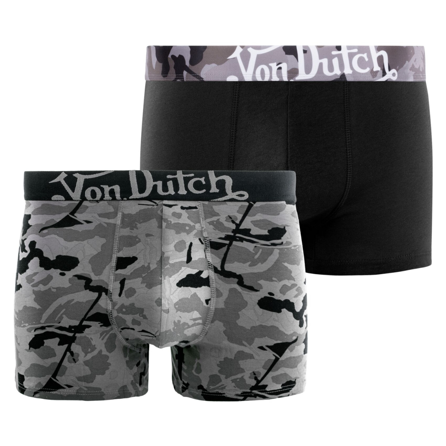 Lot de 2 boxers homme en coton imprimé et uni Concrete