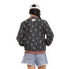 Veste femme satinée allover print avec patch et fil lurex Skull