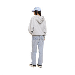 Sweat à capuche femme relax fit avec imprimé Puff et Strass Chain