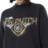 Sweat femme uni avec cold rond et patch