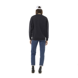 Sweat femme uni avec cold rond et patch