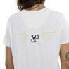 Tee shirt femme avec poche et badge Strass