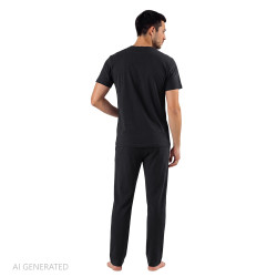 Ensemble pyjama long homme en coton jersey FPW1281