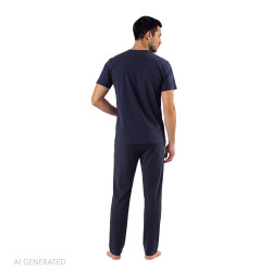 Ensemble pyjama long homme en coton jersey FPW1281