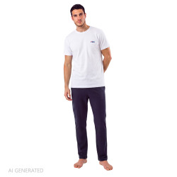 Ensemble pyjama long homme en coton jersey FPW1281