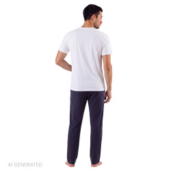 Ensemble pyjama long homme en coton jersey FPW1281