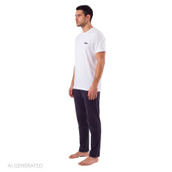 Ensemble pyjama long homme en coton jersey FPW1281